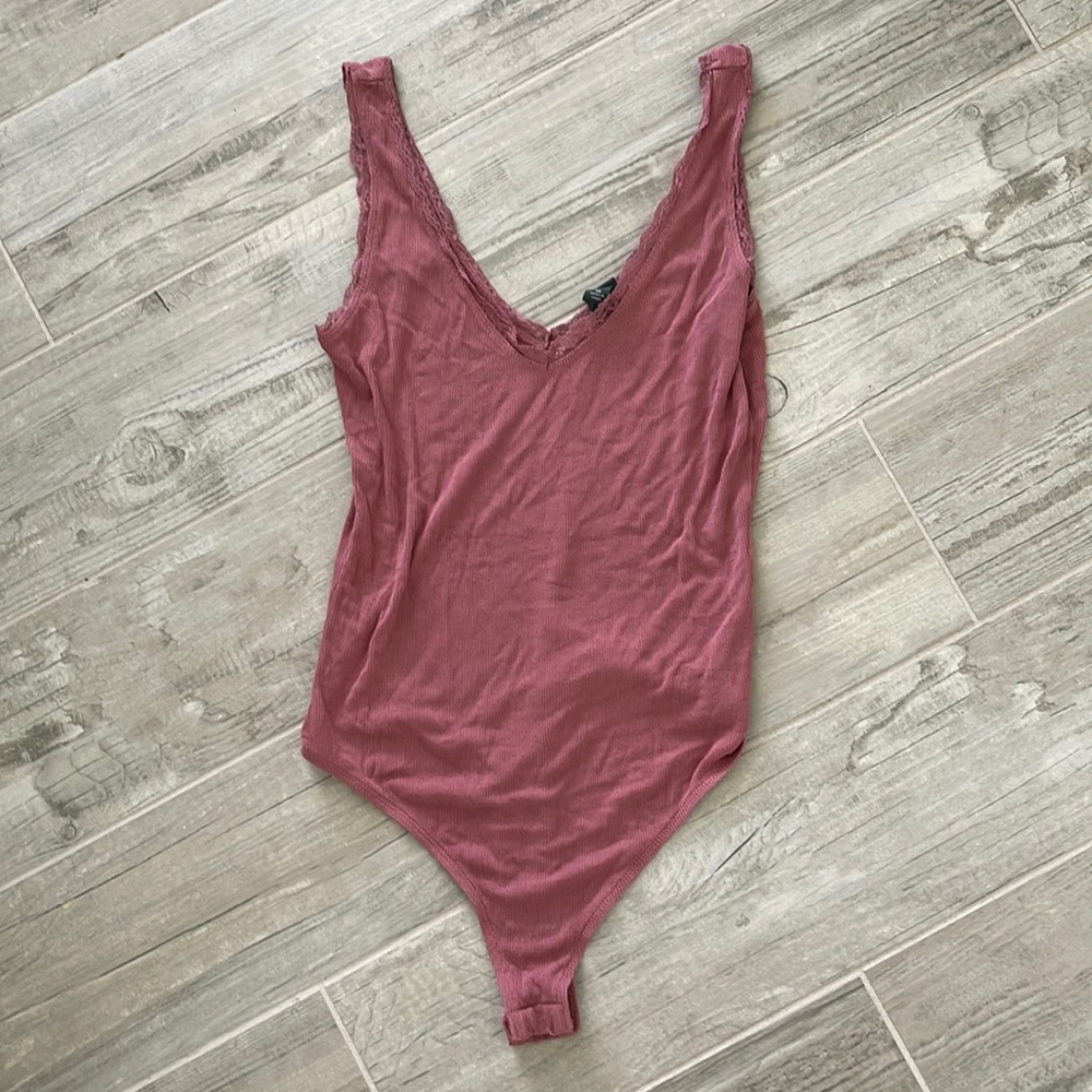 Wild Fable Pink Lacy Bodysuit